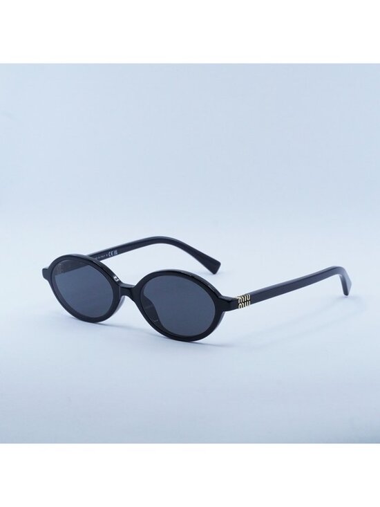 Miu Miu MU04ZS 1AB5S0 Sunglasses Black Oval Frame, Grey Lenses main image 6